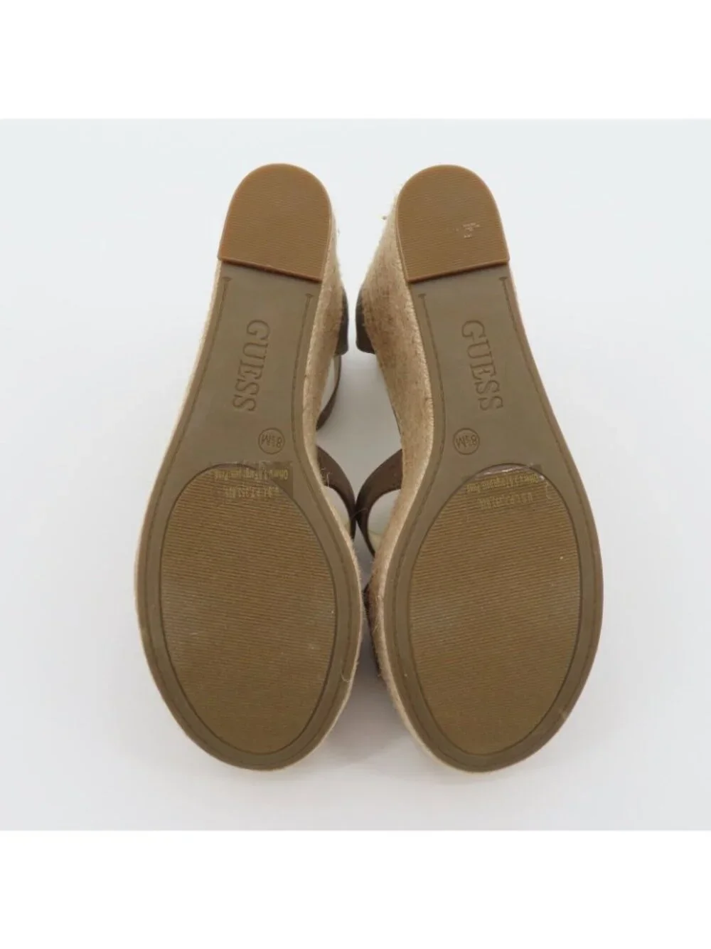 NEW Guess Women 8.5 Ayleen Brown Tan Espadrille Platform Wedge Sandals GFAyleen
